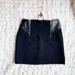 The Kooples leather trim skirt
